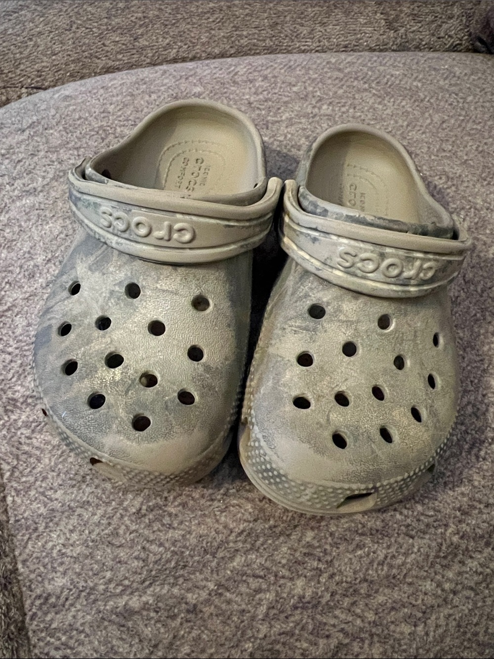 Crocs, Camo, Toddler size 10, GUC